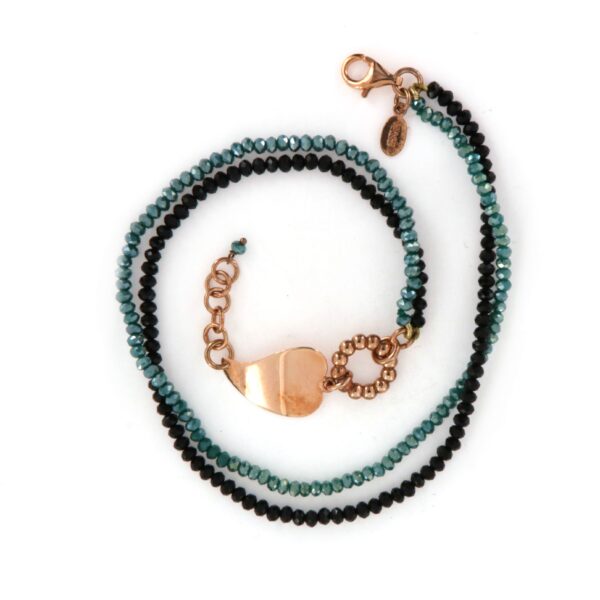 Bracciale Cuore Argento Rosato Pietre Vanto - immagine 2