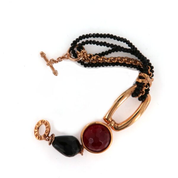 Bracciale Argento Rosato Onice Vanto - immagine 3