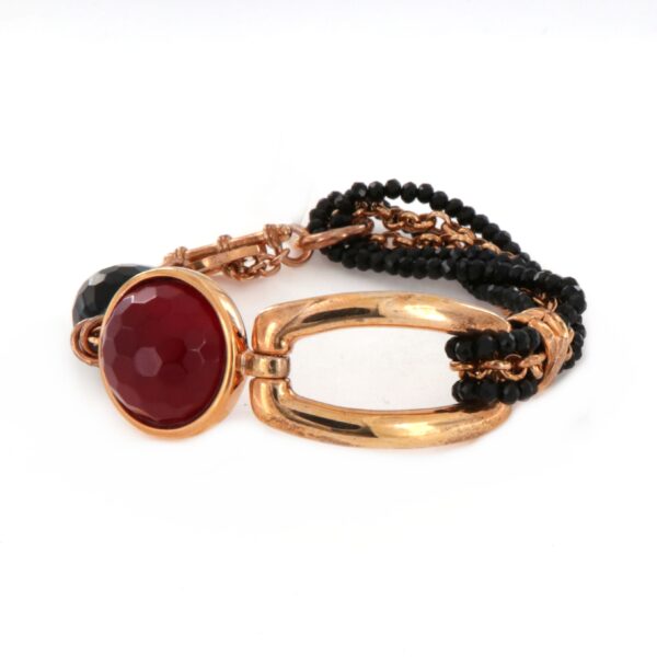 Bracciale Argento Rosato Onice Vanto