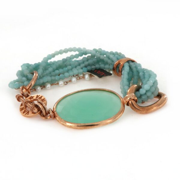 Bracciale Argento Quarzo Verde Acqua Vanto