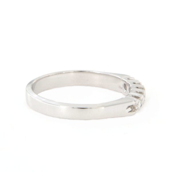 Anello Veretta Oro Bianco 5 Diamanti Crivelli - immagine 4
