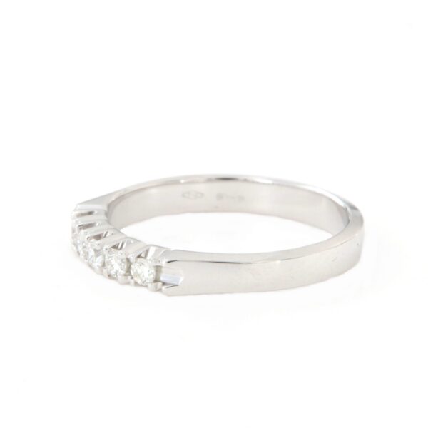 Anello Veretta Oro Bianco 5 Diamanti Crivelli - immagine 6
