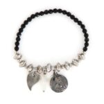 Bracciale Croce Cuore Angelo Argento Onice Vanto - immagine 3
