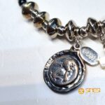 Bracciale Croce Cuore Angelo Argento Onice Vanto - immagine 6