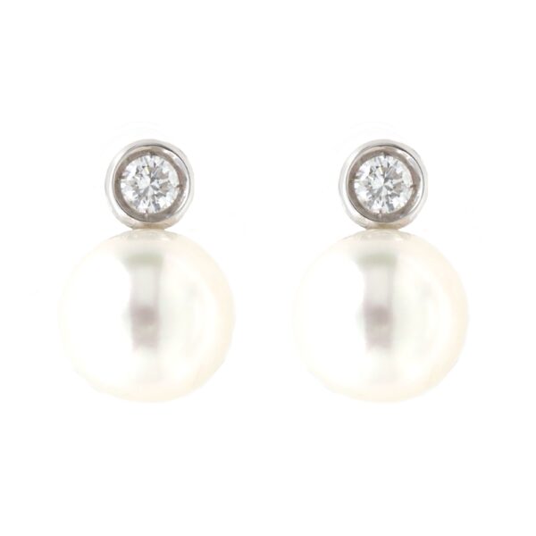 Orecchini oro bianco 18 kt Perle e Diamanti
