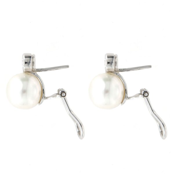 Orecchini oro bianco 18 kt Perle e Diamanti - immagine 3