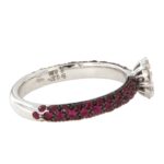 Anello Oro Bianco Moretta Diamanti Rubini Crivelli - immagine 3