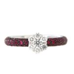 Anello Oro Bianco Moretta Diamanti Rubini Crivelli - immagine 4