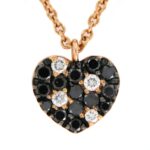 Collier Oro Cuore Diamanti Neri Bianchi Crivelli - immagine 3