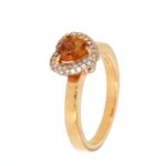 Anello Cuore Topazio Giallo Pavè Diamanti Crivelli - immagine 6