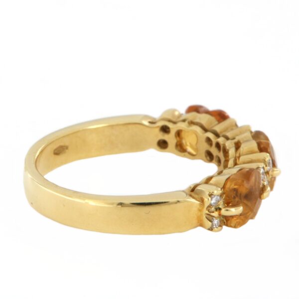 Anello Fascia Oro Citrino Pavè Diamanti Ancora - immagine 3