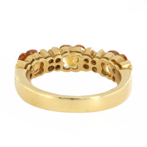 Anello Fascia Oro Citrino Pavè Diamanti Ancora - immagine 4