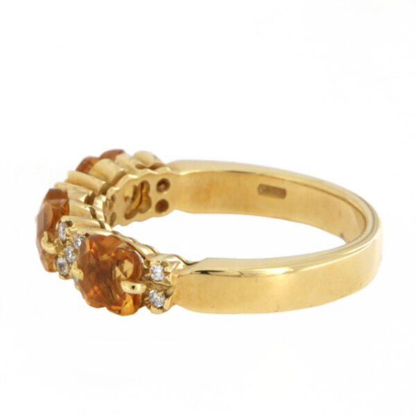 Anello Fascia Oro Citrino Pavè Diamanti Ancora - immagine 5