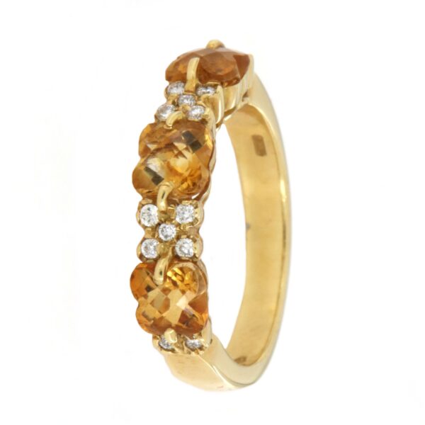 Anello Fascia Oro Citrino Pavè Diamanti Ancora - immagine 6