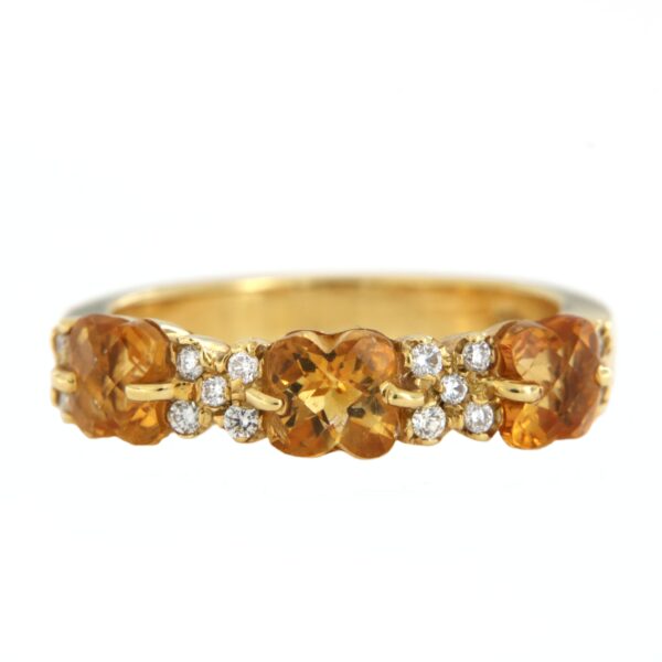 Anello Fascia Oro Citrino Pavè Diamanti Ancora - immagine 7