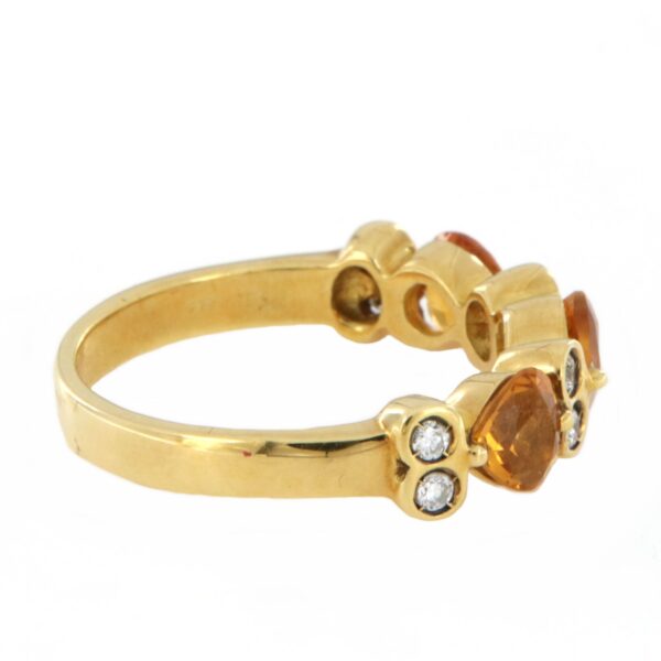 Anello in oro rosa 18 kt Quarzo Citrino Diamanti - immagine 3