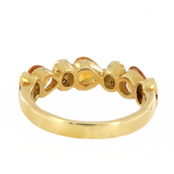 Anello in oro rosa 18 kt Quarzo Citrino Diamanti - immagine 4