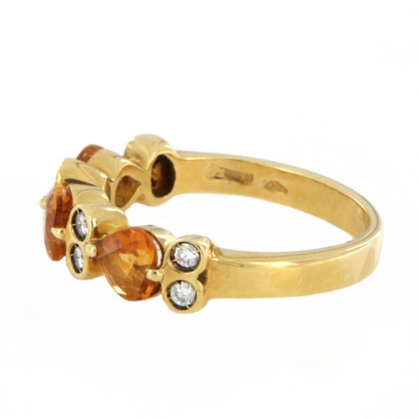 Anello in oro rosa 18 kt Quarzo Citrino Diamanti - immagine 5