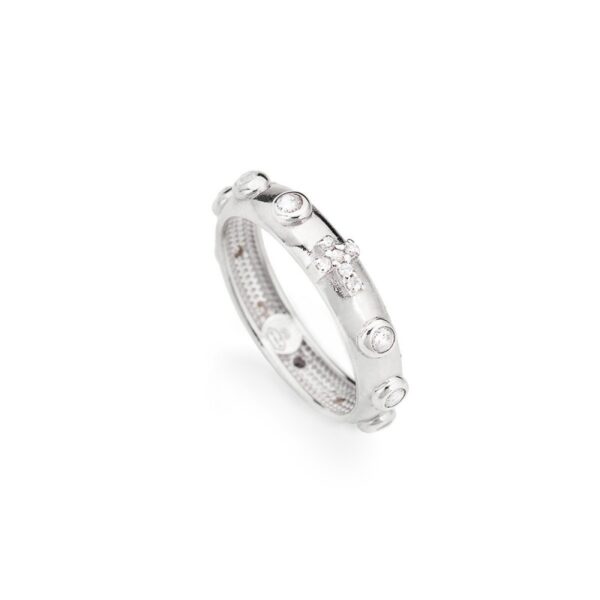 Anello Amen Rosario Croce Argento AROBB-14