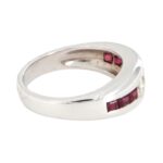 Anello Fascia Oro Bianco Diamanti Rubini Crivelli - immagine 4