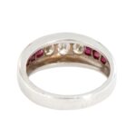 Anello Fascia Oro Bianco Diamanti Rubini Crivelli - immagine 5