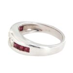 Anello Fascia Oro Bianco Diamanti Rubini Crivelli - immagine 6