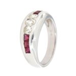 Anello Fascia Oro Bianco Diamanti Rubini Crivelli - immagine 7