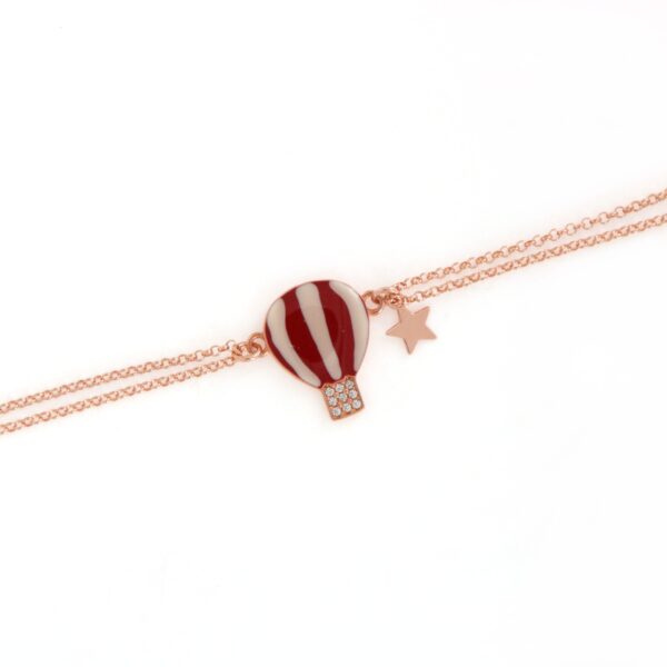 Bracciale Versari Mongolfiera Rosata Smalto Rosso