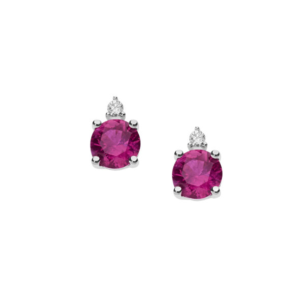 Orecchini Comete Oro Bianco Diamanti Rubini ORB983