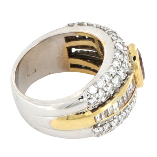 Anello Fascia Oro Bianco Rubino Diamanti Crivelli - immagine 4