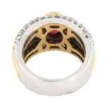 Anello Fascia Oro Bianco Rubino Diamanti Crivelli - immagine 5