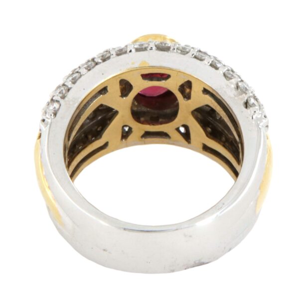 Anello Fascia Oro Bianco Rubino Diamanti Crivelli - immagine 5