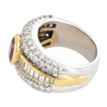 Anello Fascia Oro Bianco Rubino Diamanti Crivelli - immagine 6