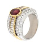 Anello Fascia Oro Bianco Rubino Diamanti Crivelli - immagine 7