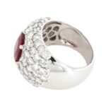 Anello Fascia Oro Bianco Rubino Diamanti Crivelli - immagine 7