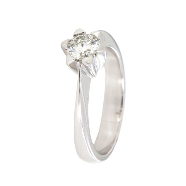 Anello Solitario Oro Bianco Diamanti Crivelli - immagine 6