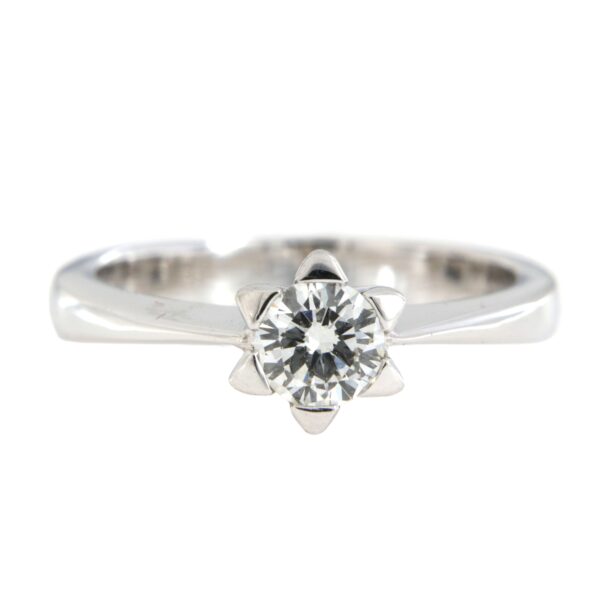 Anello Solitario Oro Bianco Diamanti Crivelli - immagine 7
