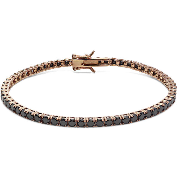 Bracciale Comete Tennis Rosato Zirconi Neri UBR991