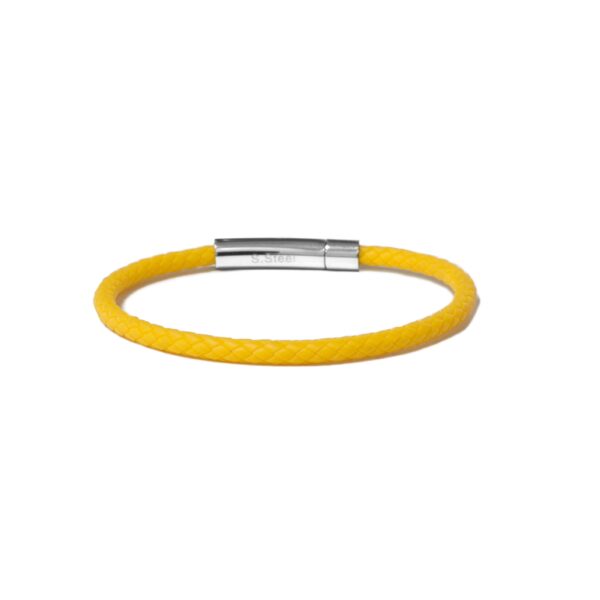 Bracciale Borsari Uomo Caucciù Giallo Intrecciato