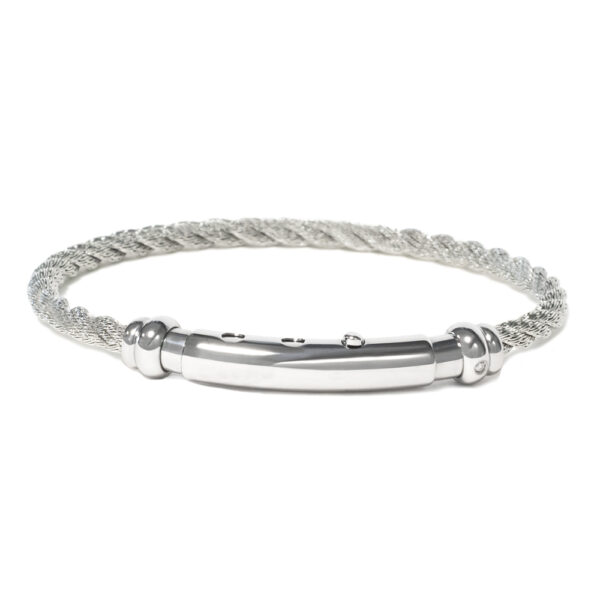 Bracciale Borsari Uomo Acciaio Intrecciato Diamant