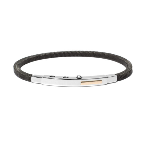 Bracciale Borsari Uomo Acciaio Grigio Oro Rosè