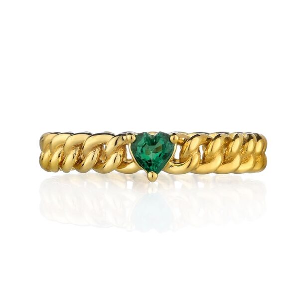 Anello Groumette Smeraldo Cuore Forever Unique - immagine 2
