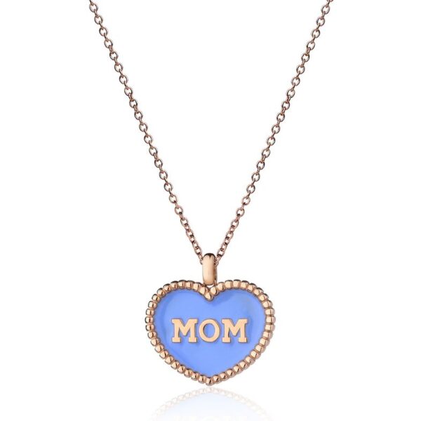 Collana Lisa O Mom Cuore Azzurro Forever Unique