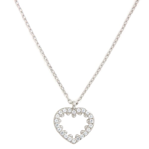 Collana Kurshuni Donna Cuore Argento Zirconi