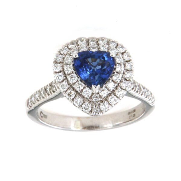 Anello Oro Diamanti Zaffiro Blu Crivelli