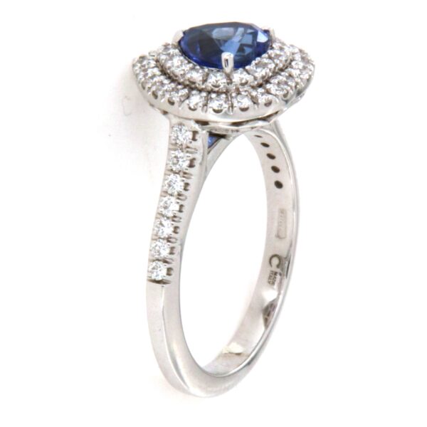Anello Oro Diamanti Zaffiro Blu Crivelli - immagine 4