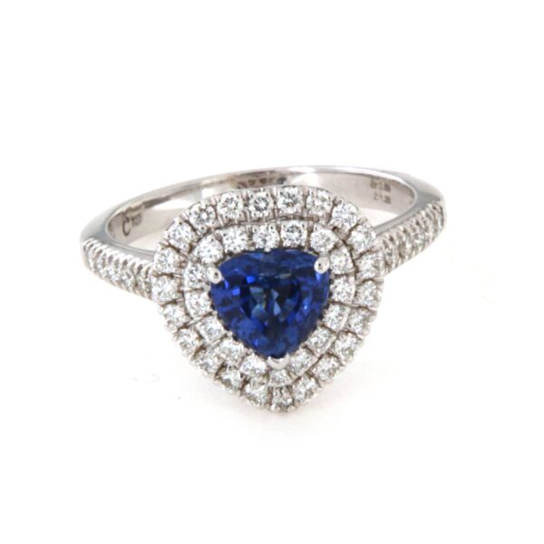 Anello Oro Diamanti Zaffiro Blu Crivelli - immagine 3