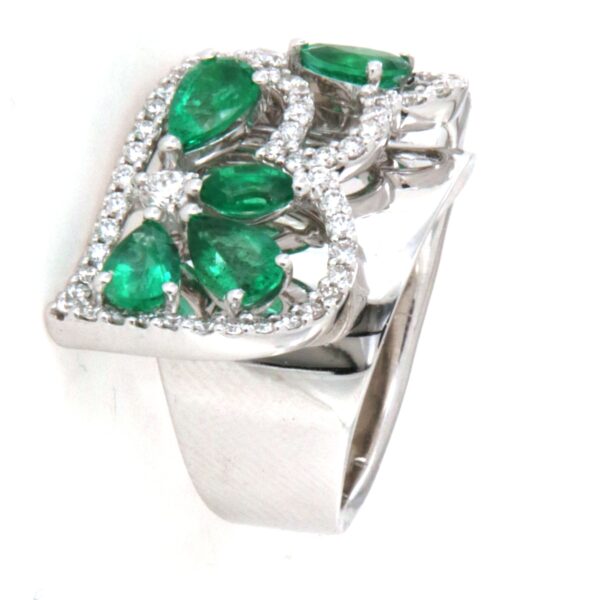 Anello Oro Diamanti Smeraldi Crivelli - immagine 4