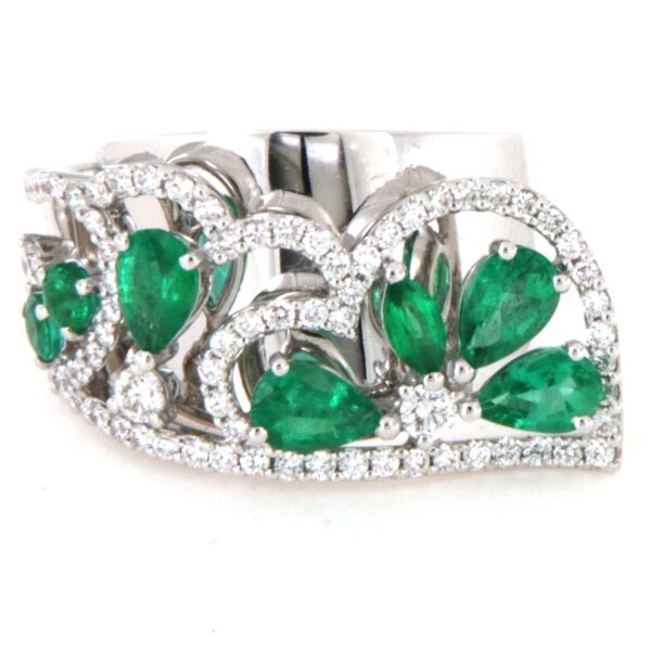 Anello Oro Diamanti Smeraldi Crivelli - immagine 3