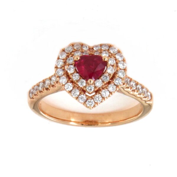 Anello Oro Diamanti Rubini Crivelli
